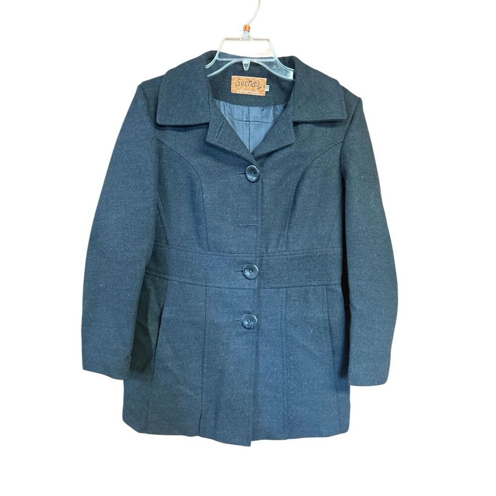 Vintage Secrets  pea coat, gray Sz 10